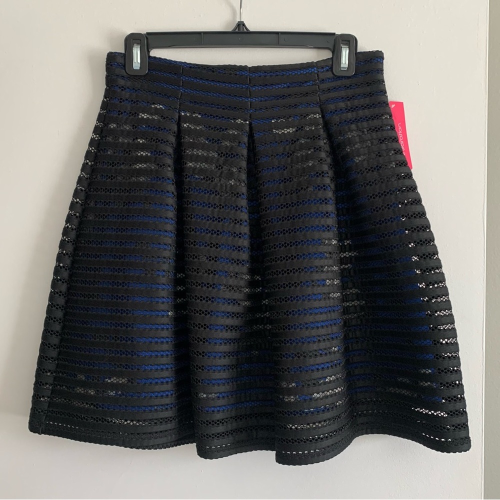 NWT Two-Layer Black & Floral Skirt